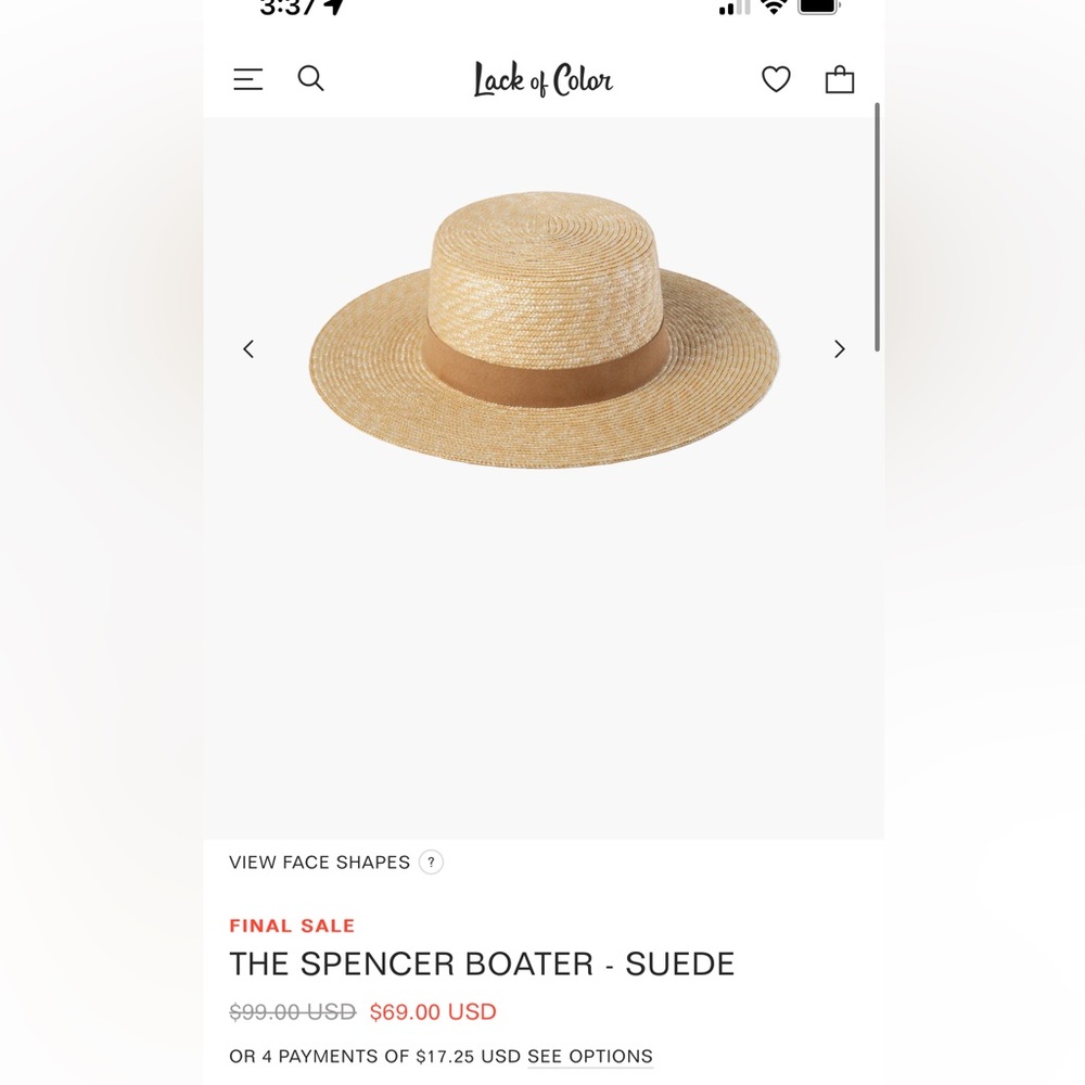 Lack of Color Straw Boater Hat
